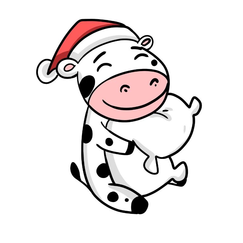Vache Mignon Fatigué Noël