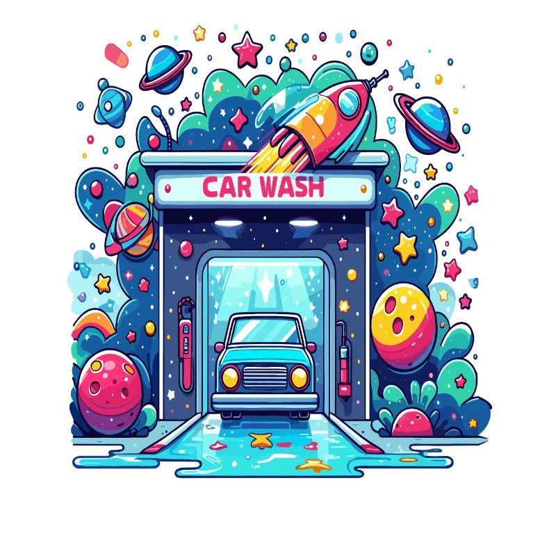 Comic Auto Waschanlage