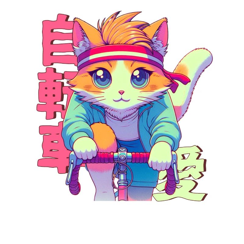 Chat d’anime cycliste Neko