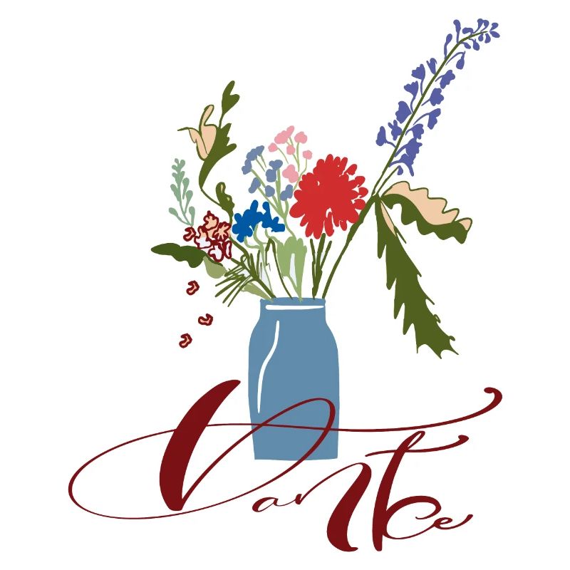 Merci avec un bouquet de fleurs
