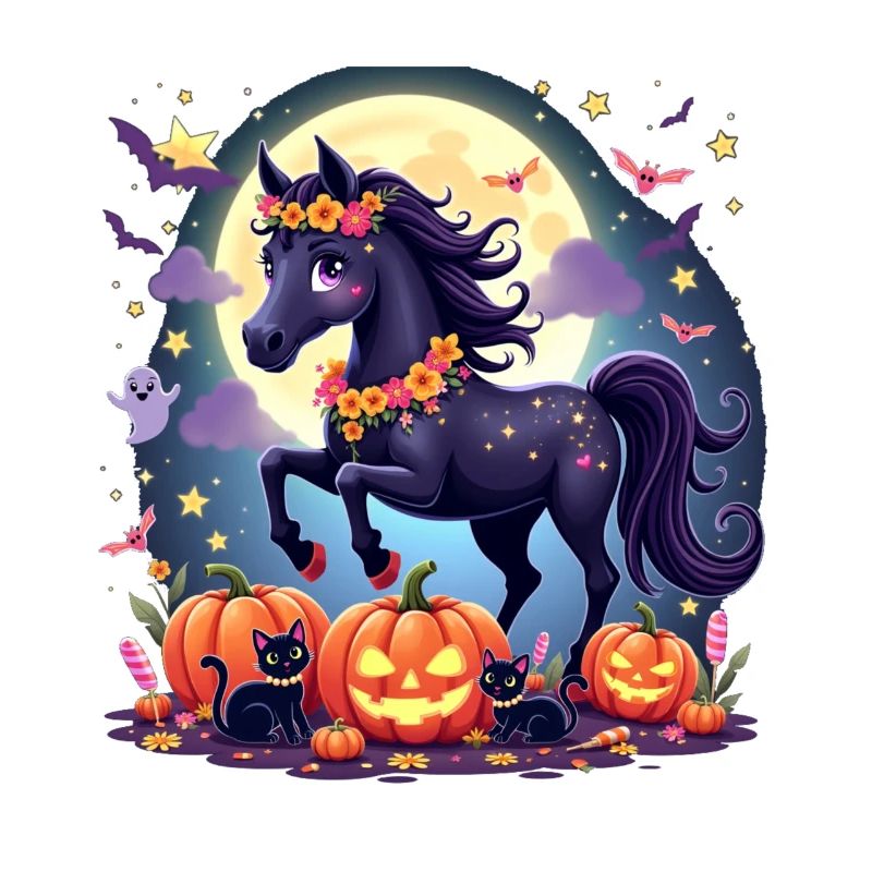 Magisches Halloween Pferd Mädchen Abenteuer