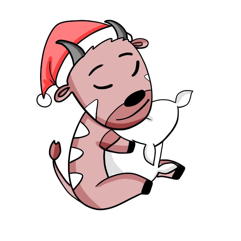Antilope mignonne fatiguée dormir à Noël