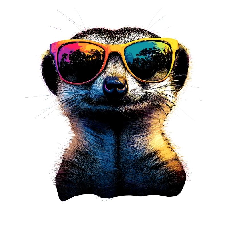 Erdmännchen Sonnenbrille Bunt Süßes Erdmännchen