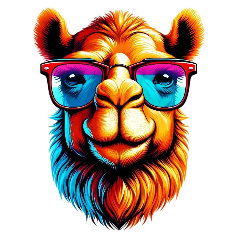 Camel avec lunettes de soleil