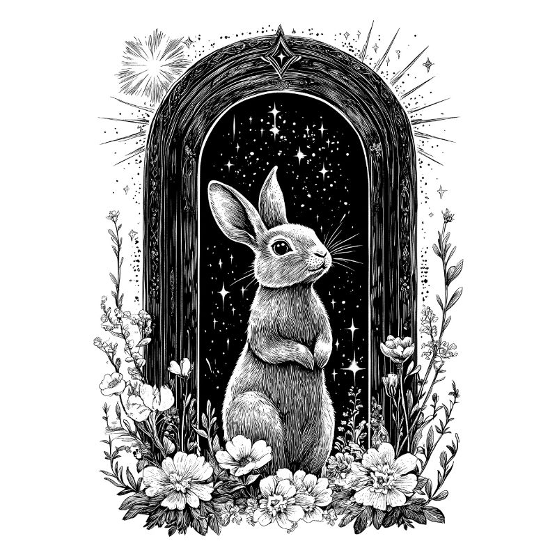 Bunny Motif Boho Bunny Spring Bohemian Cottagecore