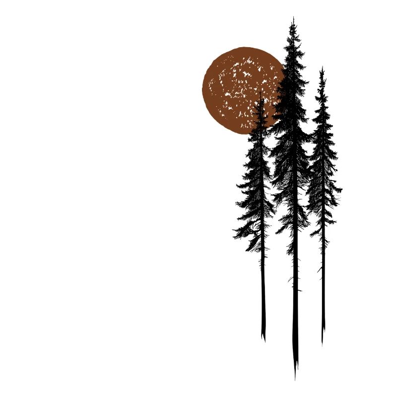 Fir Trees Sun Forest Nature Minimalist Gift