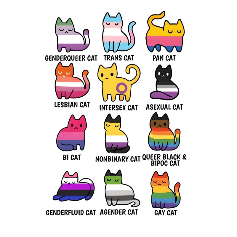 Niedliche Retro LGBT Katze Cat Pride & Equality