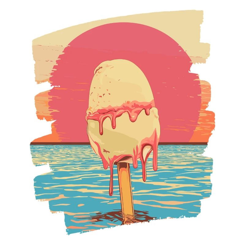 Glace et boule de glace coucher de soleil d’été