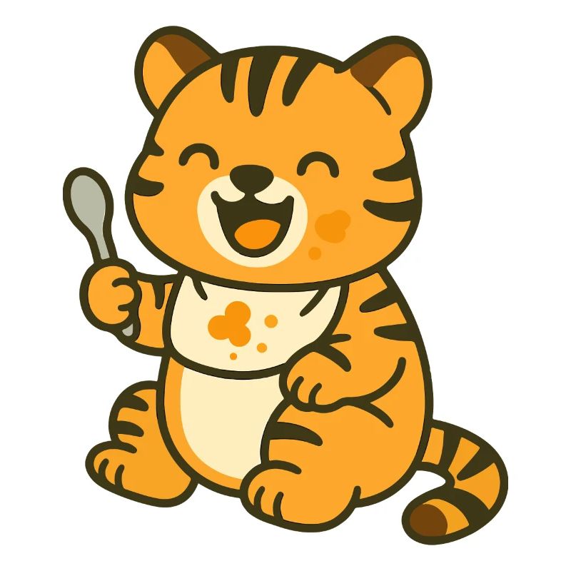 Repas avec bébé tigre