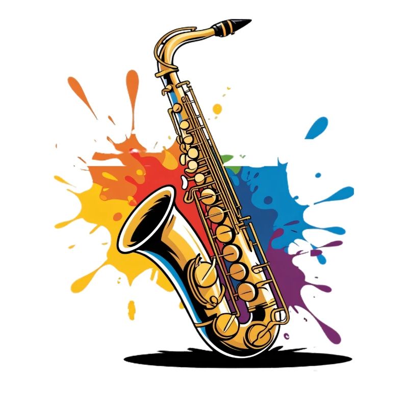 Impression d'art expressionniste de saxophone