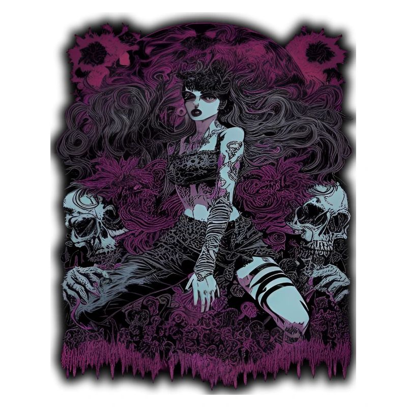 Enchanteresse sombre avec éléments de crâne