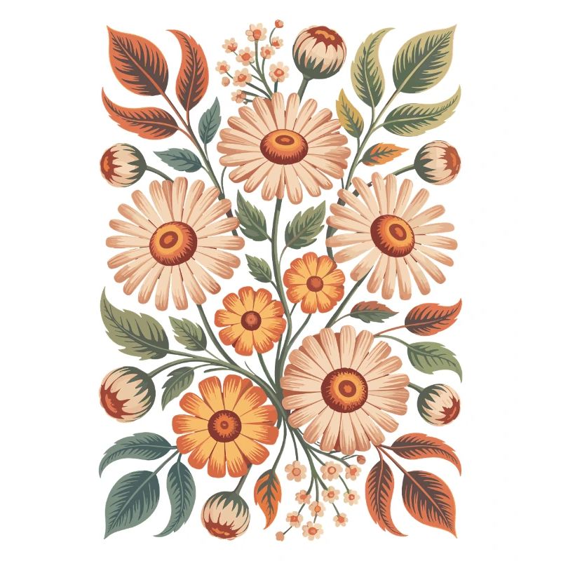 Floral pattern in natural colors