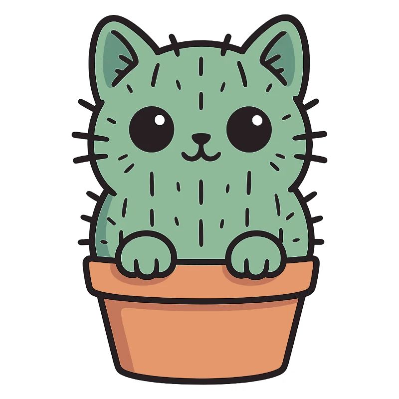 Conception de chaton cactus mignon