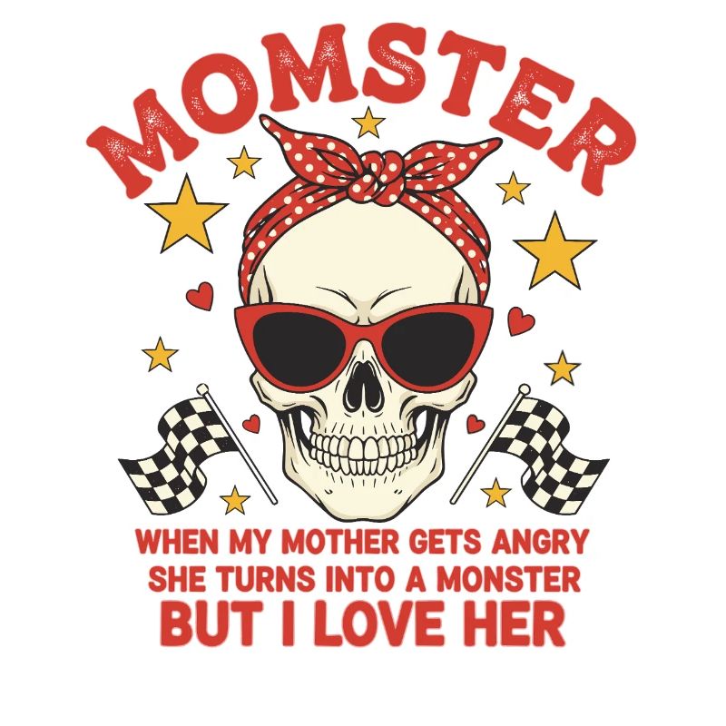 Monstermutter mit retro Skulls Design