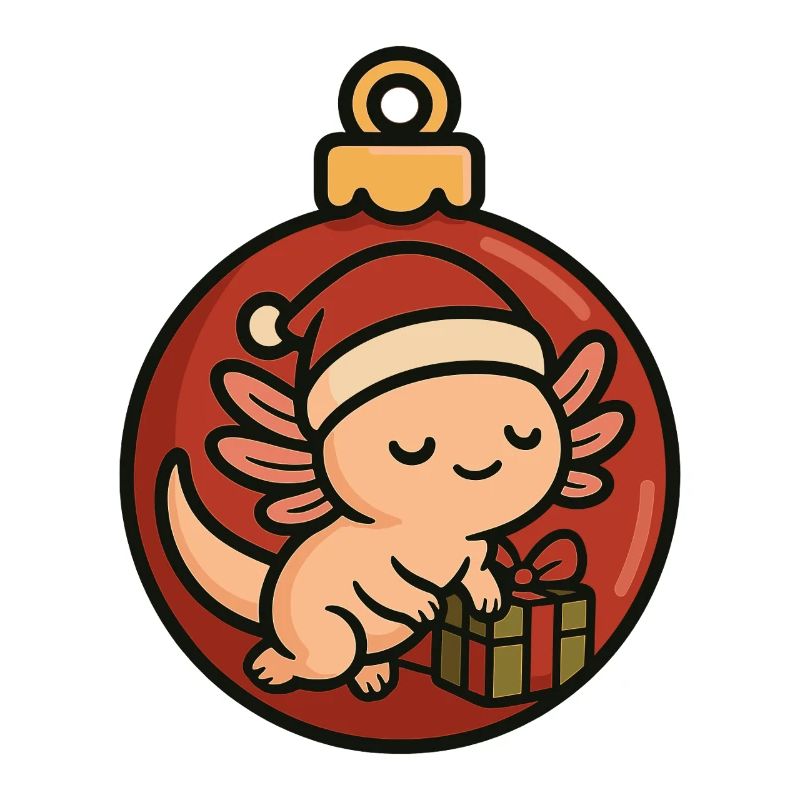 Weihnachts Axolotl – Christbaumkugel Design