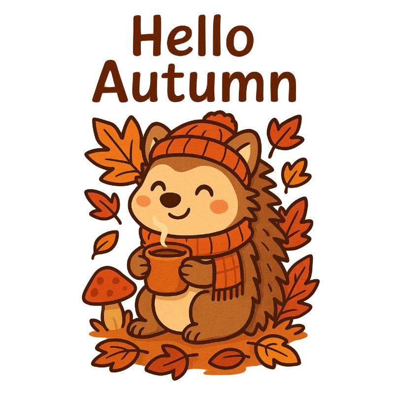 Bonjour hérisson d’automne Sip confortable Igel Herbst