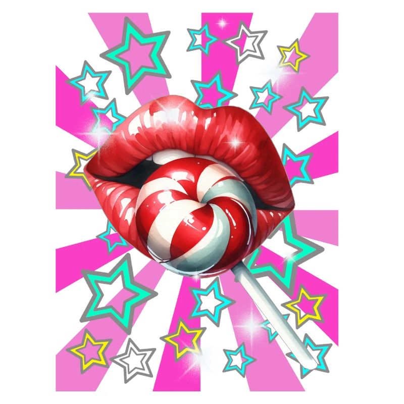 Retro Lollipop Lips Kissable Lips 60s