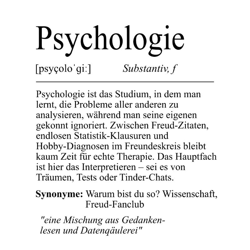 Unispruch "Psychologie" Geschenk, Studenten