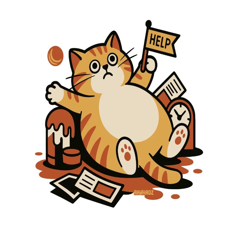 Chat dans l’appel à l’aide chaos