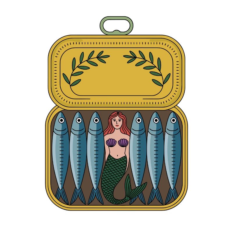 Sirène dans le design de la boîte à lunch