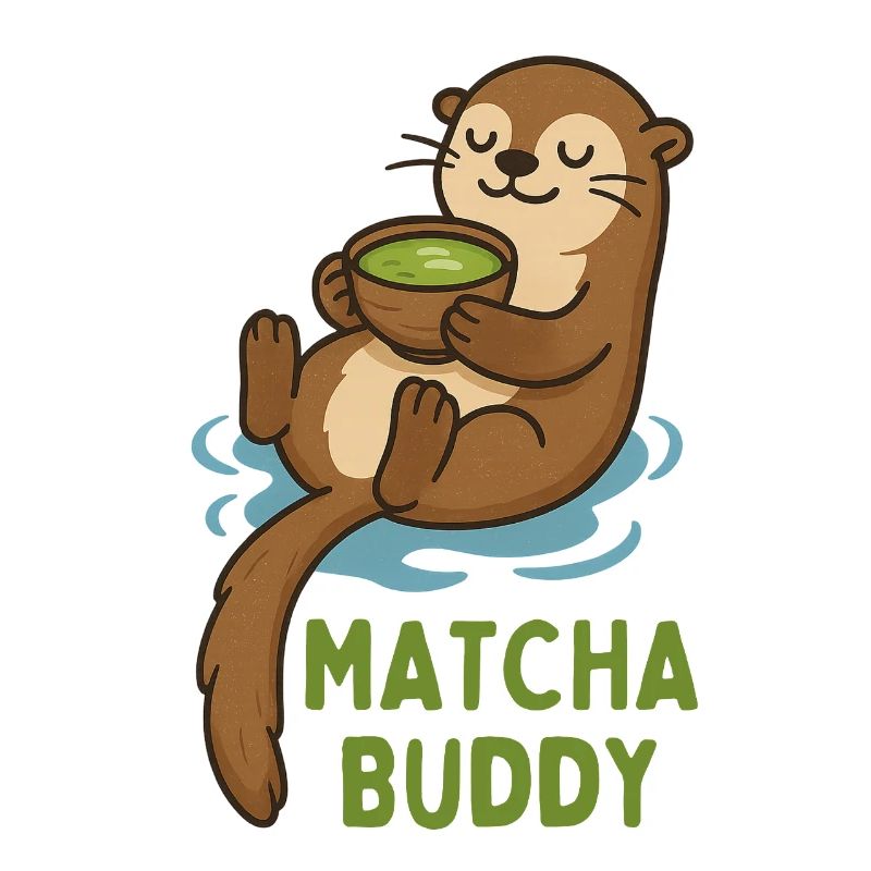 Matcha Buddy Otter Illustration