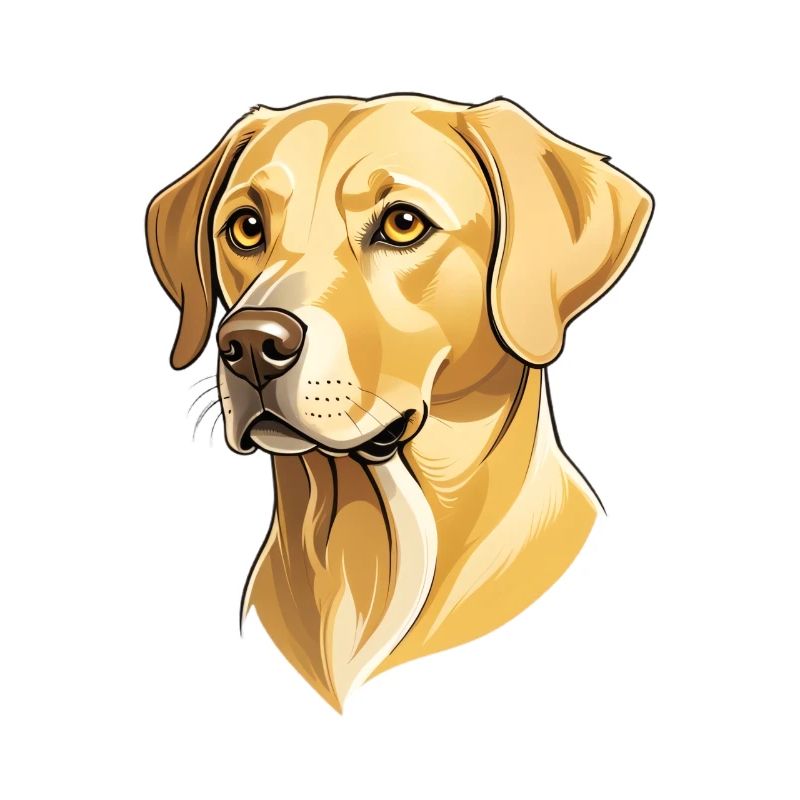 Illustration de tête de labrador doré