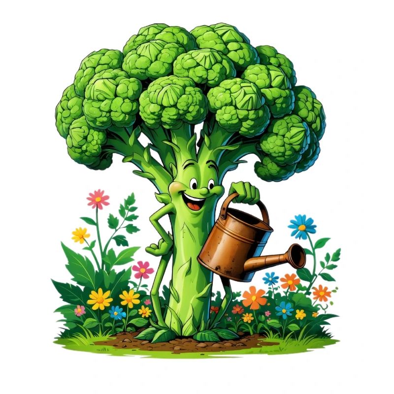 Jardinier de brocoli joyeux