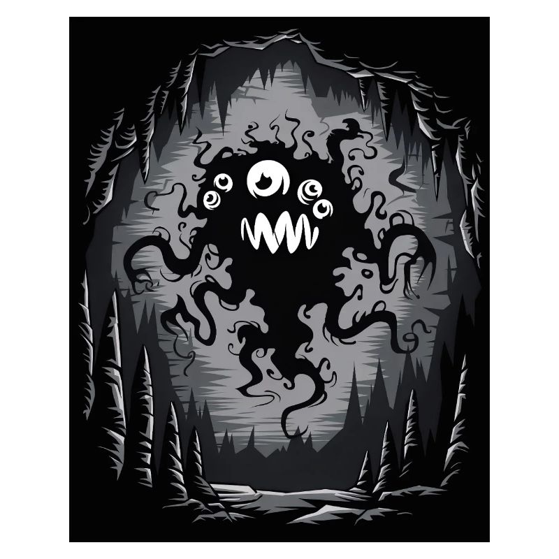 Dark Cave Monster Tentacle Graphic