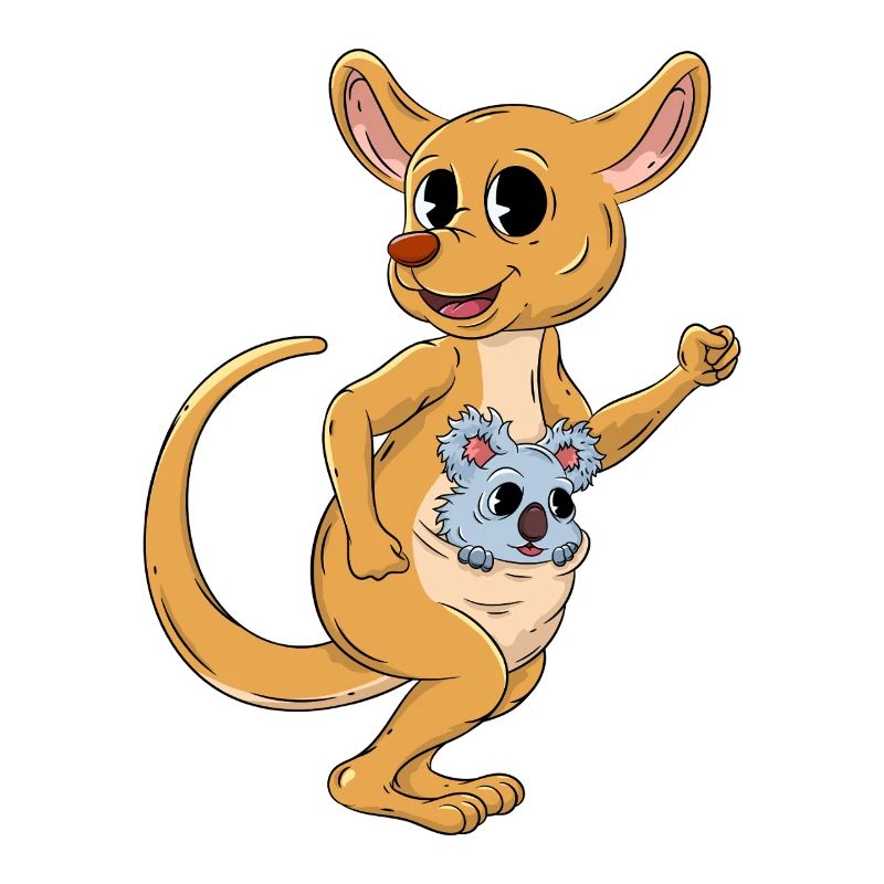Känguru mit Koala Baby 
