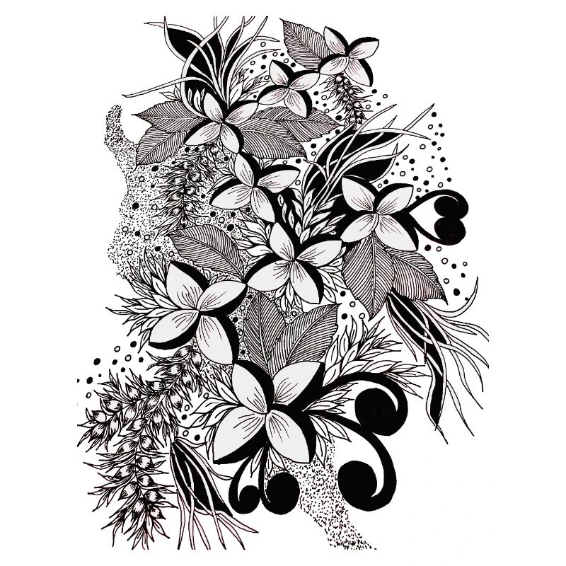 Lignes de fleurs monochromes