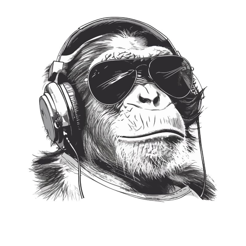 Monkey DJ avec casque