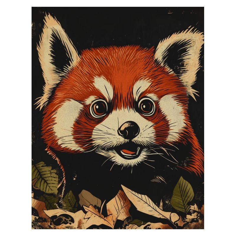 Panda rouge dans la Forêt d’Automne