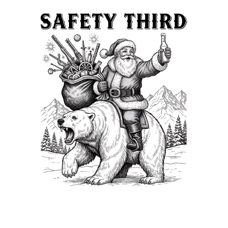 Safety Third Funny Sarcastic Christmas Safe