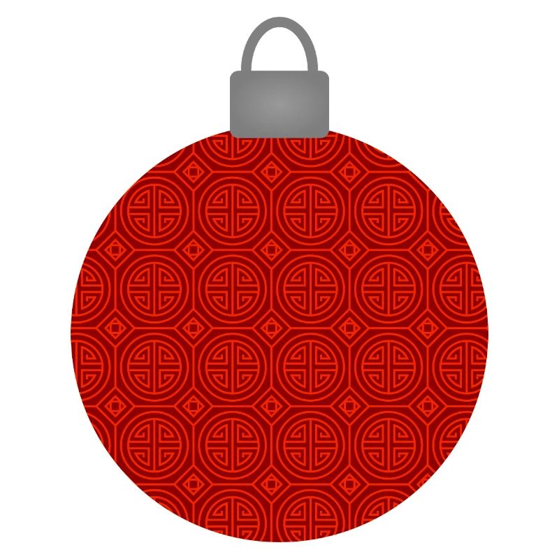 Red Circular Pattern Ornament Christmas Bauble