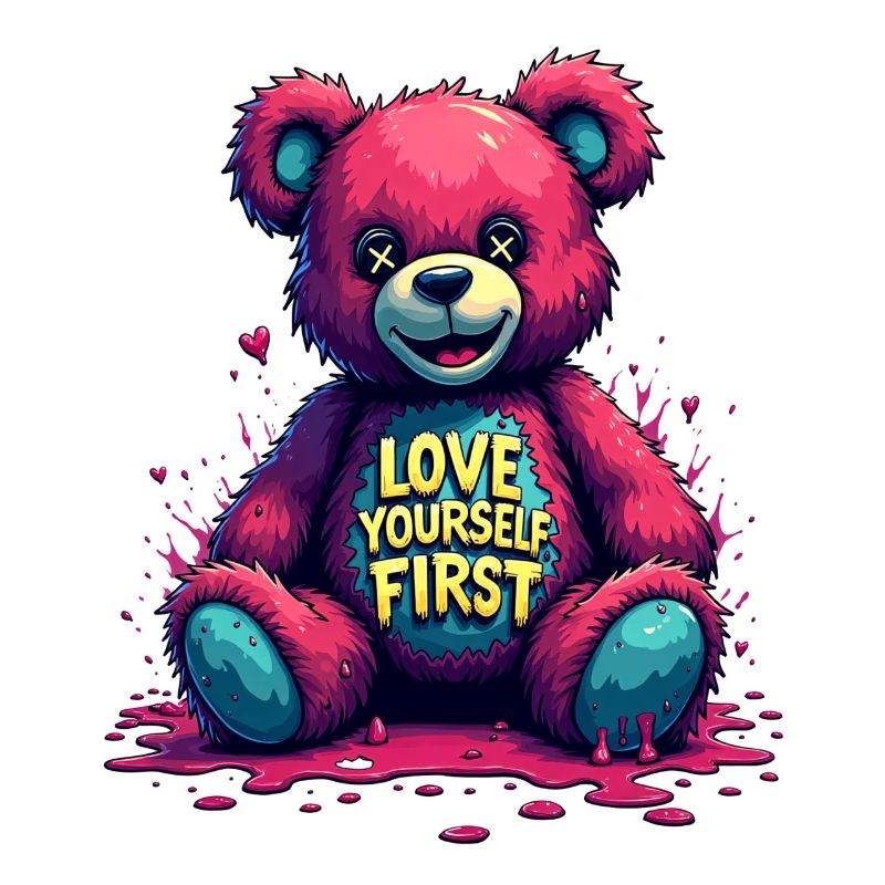 Love Yourself First Teddybär Graffiti