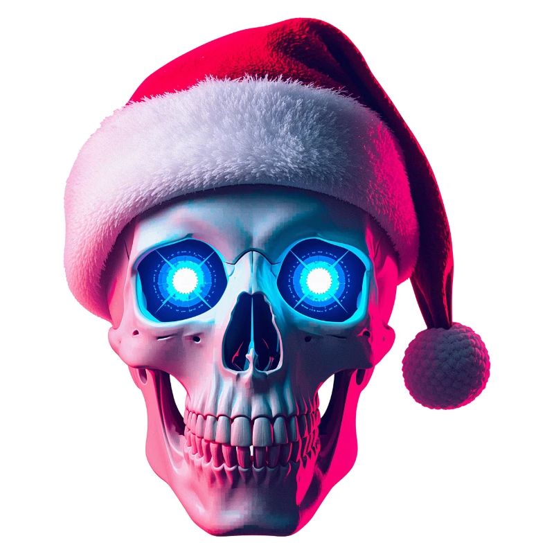 Neon Skull Santa