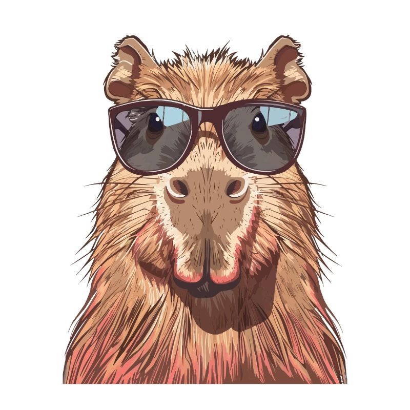 Cool Capybara avec lunettes de soleil Fun