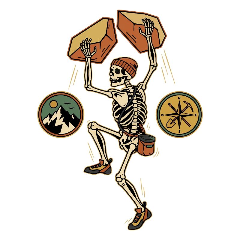 Skeleton Climber Adventure Mountains Kompass