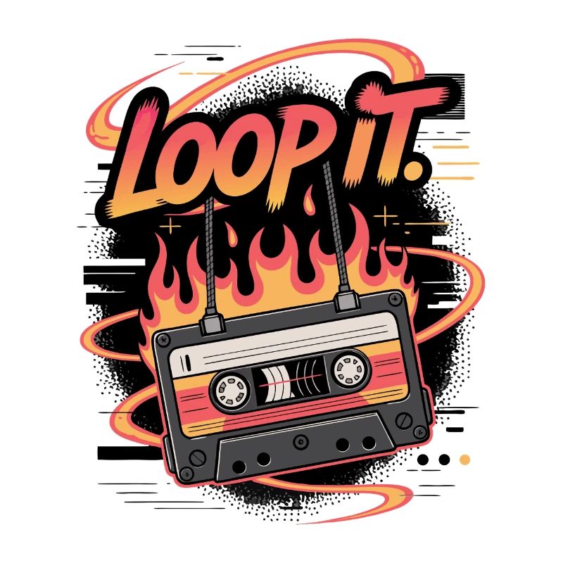 Retro Cassette Loop It Music Design