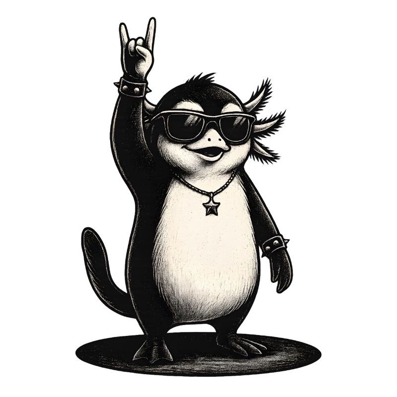 Rock N Roll Pinguin Mit Sonnenbrille