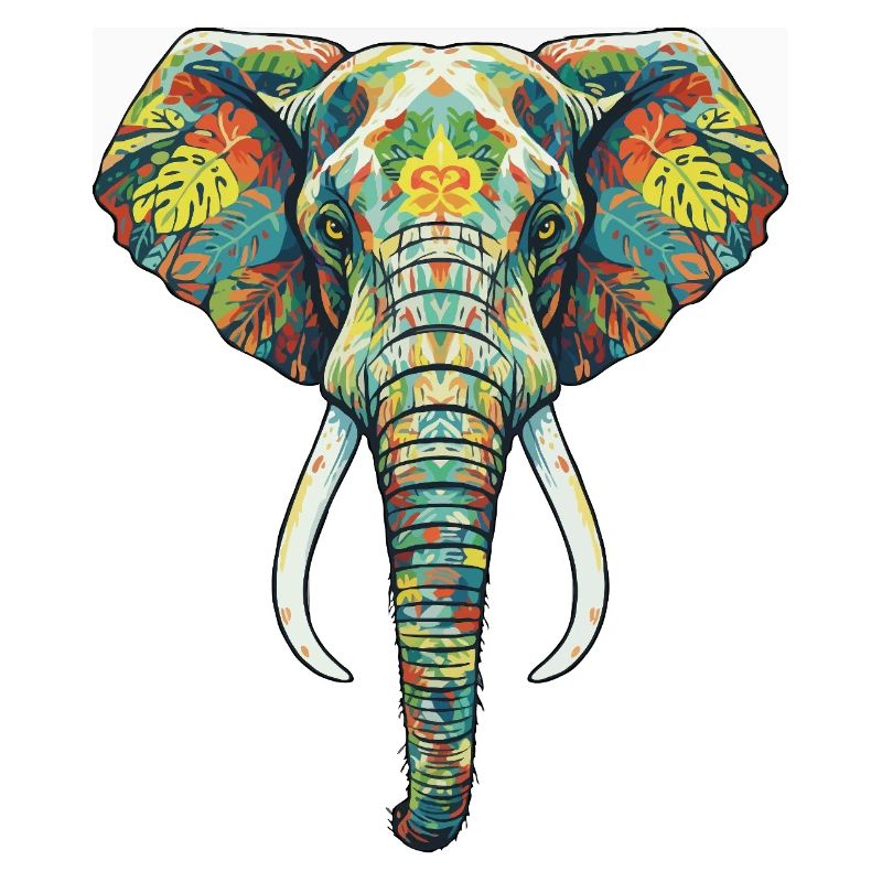 Éléphant fleur coloré