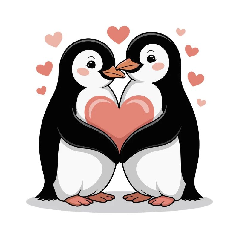 Pinguin Paar Valentinstag