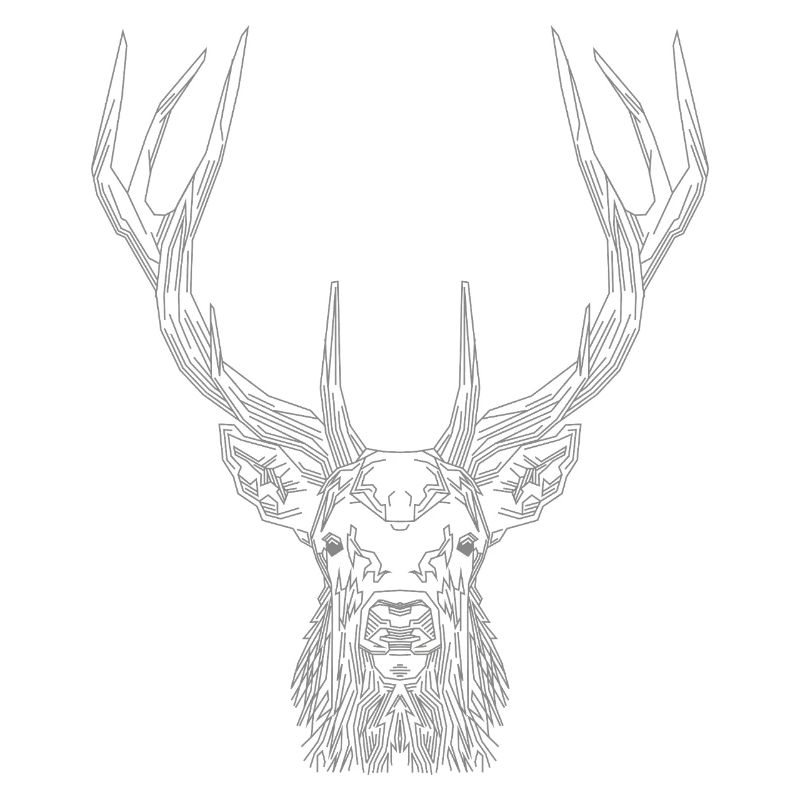 Tech Deer – Geometrischer Hirsch in Grau