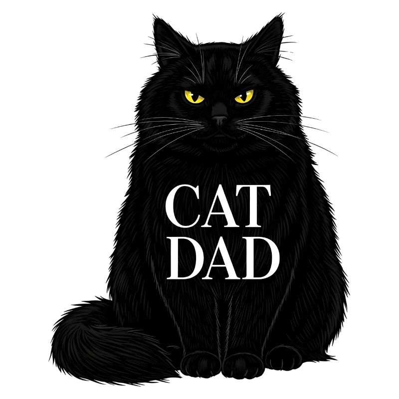 Cat Dad - Design d’illustration de chat noir