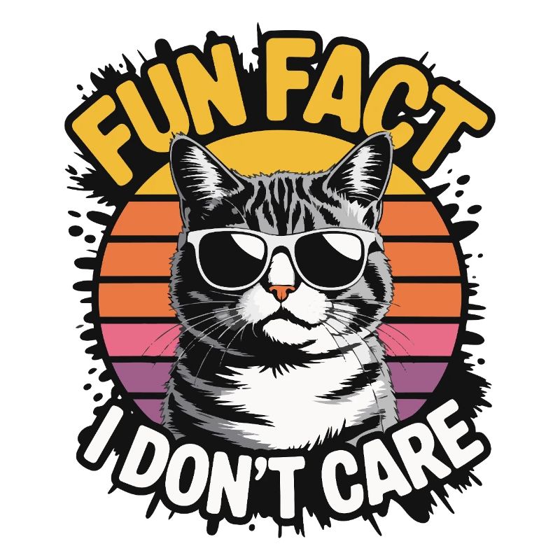 Fun Fact: I Don't Care - Katze Retro