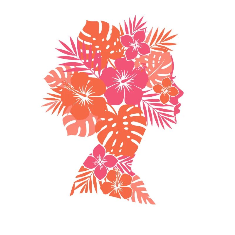 Silhouette des fleurs tropicales