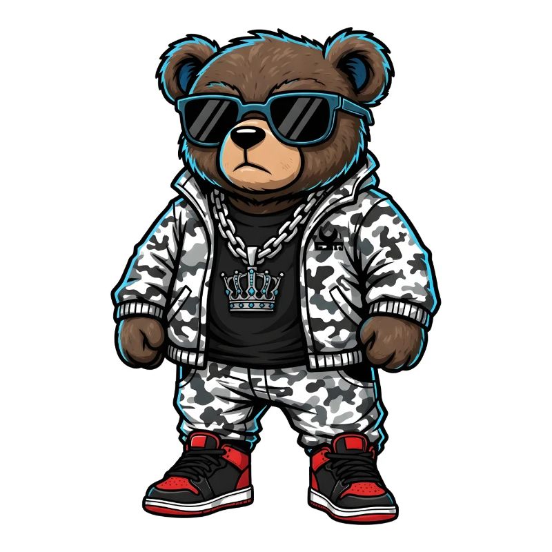 Sweat à capuche Cool Bear en Pull Camouflage