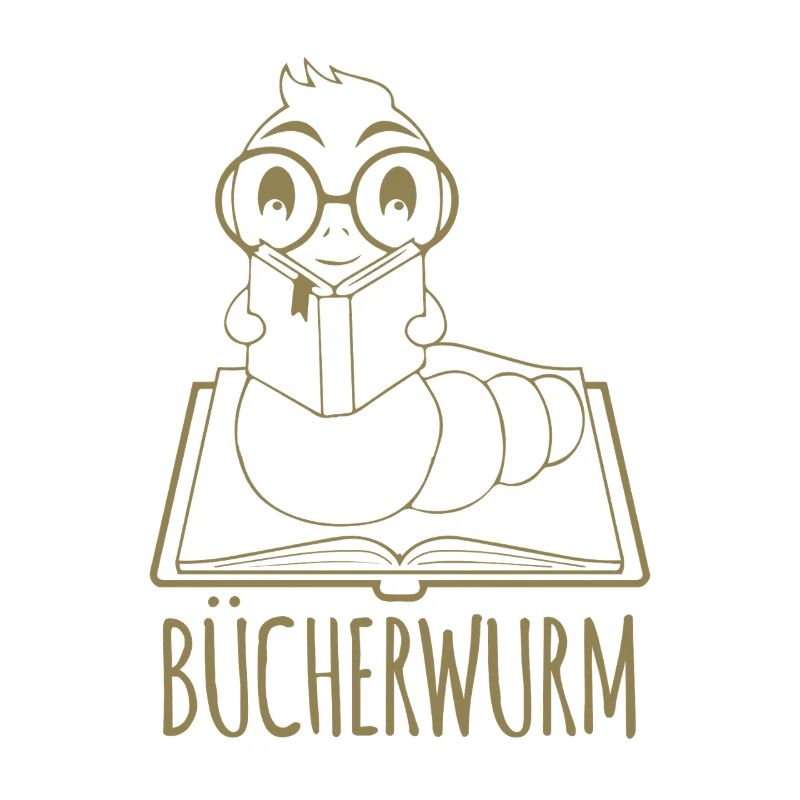 Bücherwurm liest Buch Logo