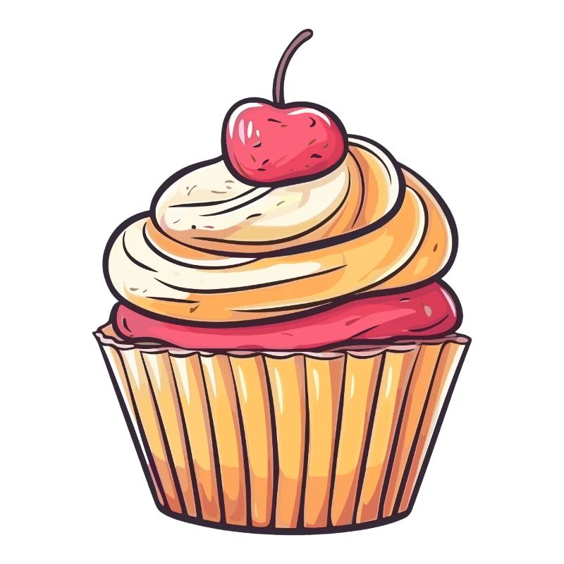 Illustration de cupcakes Krem aux cerises