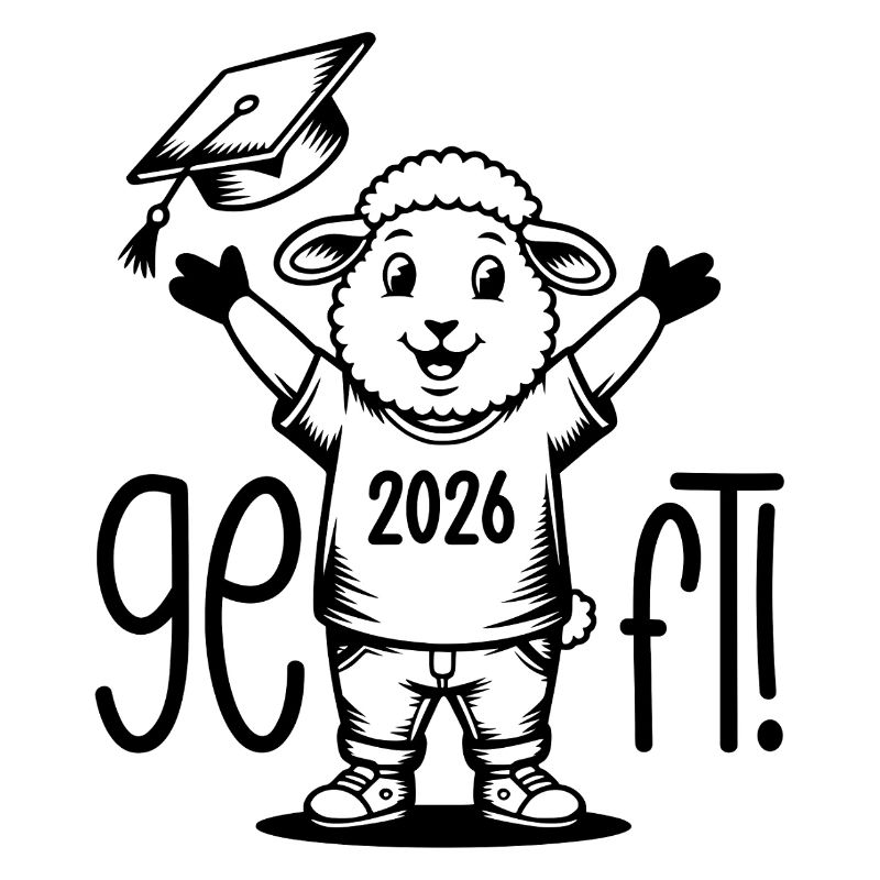 Done! Sheep Doctoral Hat Joy Graduation 2026